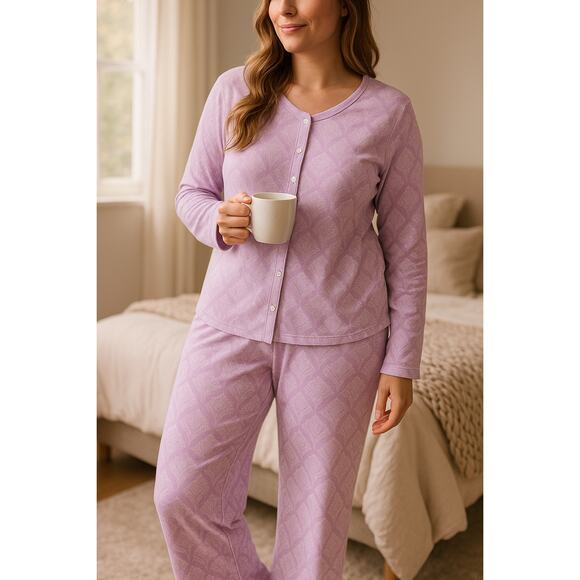 Roller Rabbit Lavender jemina nessa Pajama Set XL Pima Cotton Modal Soft Sleep - Picture 1 of 9